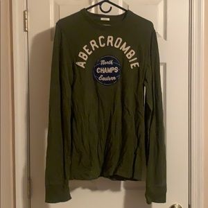 Abercrombie & Fitch Olive Green Long Sleeve Logo Tee